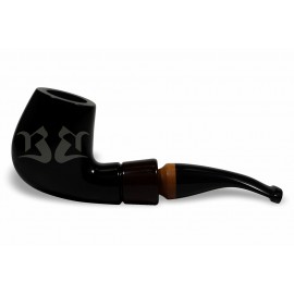 Cachimbo Bertoldi Anel Madeira Preto Curvo Permanente